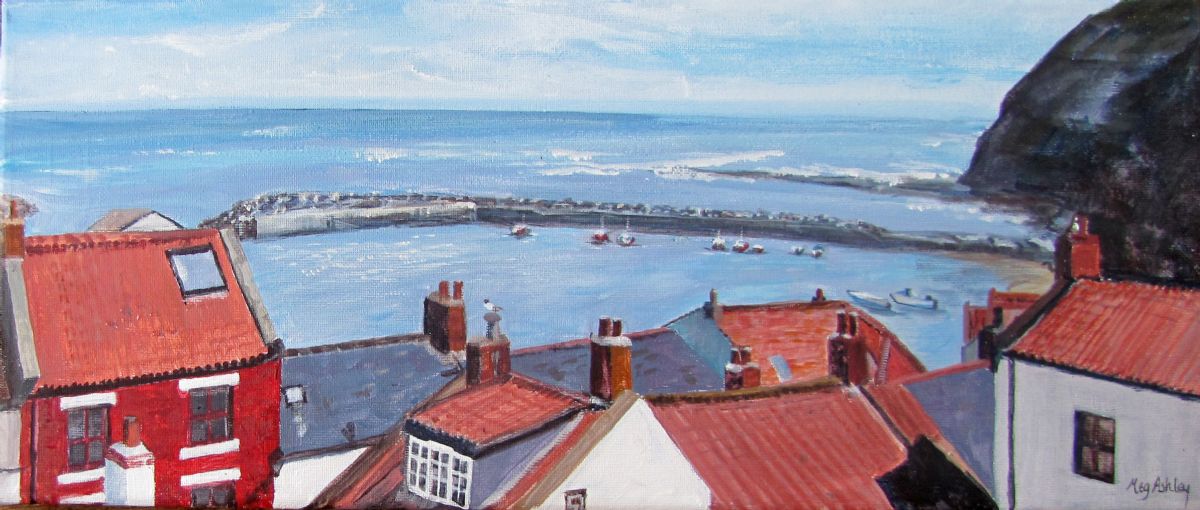 Staithes Harbour by Meg Ashley